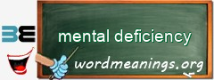 WordMeaning blackboard for mental deficiency